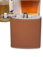 18/8 Stainless Steel 7oz engraved Leatherette Hip Flask Foode Degree ,20 Color available ,LOGO can be engraved