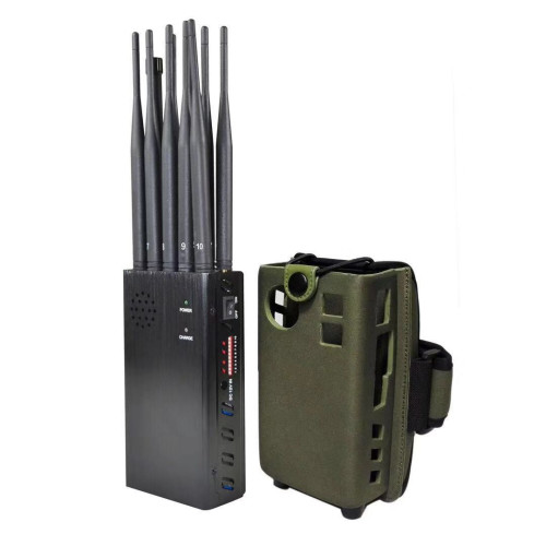 10-Antennas Portable LoJack GPS Wi-Fi Blocker Mobile Phone Jammer 7W Jamming Up to 20m