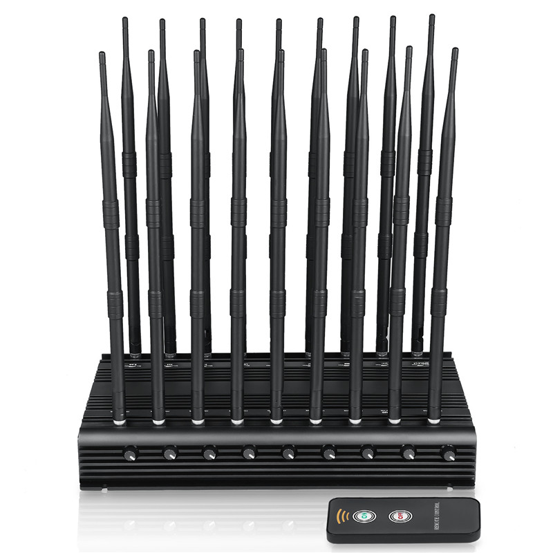 18 Antennas Full Bands Adjustable Powerful GPS WiFi 3G 4G 5G All Cell Phone Signal Jammer
