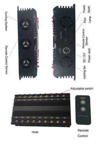 18 Antennas Full Bands Adjustable Powerful GPS WiFi 3G 4G 5G All Cell Phone Signal Jammer