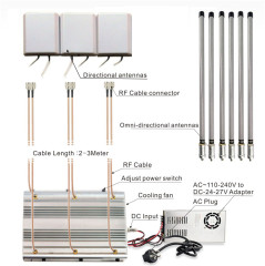 High Power Cellular 2G 3G 4G Phone Jammer/ 90Watt WIFI GPS UHF VHF 315MHz 433MHz Jammer