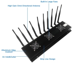 High Power 10 Antennas GPS WiFi GSM 3G 4G 5G All Cell Phone Signal Jammer