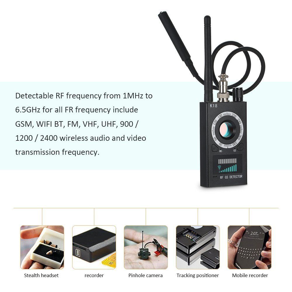 K18 Anti-Spy GPS Signal Lens RF Tracker Hidden Camera GSM SPY Bug Detector
