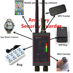 1MHz-12gh Radio Anti-Spy Detector Fbi GSM RF Signal Auto Tracker Detectors GPS Tracker Finder M8000