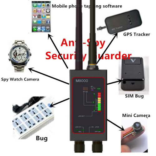 1MHz-12gh Radio Anti-Spy Detector Fbi GSM RF Signal Auto Tracker Detectors GPS Tracker Finder M8000