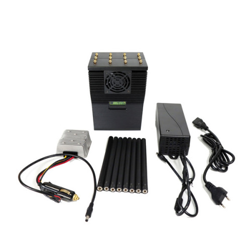 Latest Portable High Power 44 Watts Mobile Phone Signal Jammer with 12 Antennas with Black Case