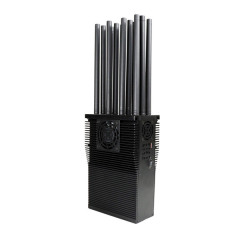 Latest Portable High Power 44 Watts Mobile Phone Signal Jammer with 12 Antennas with Black Case