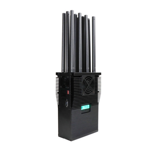 Latest Portable High Power 44 Watts Mobile Phone Signal Jammer with 12 Antennas with Black Case