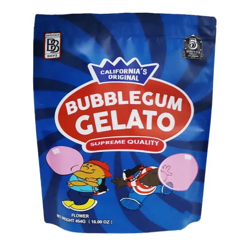 Child resistant 16 oz gelato gelatti mylar bags CBD flower