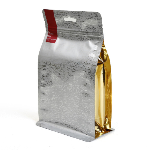 Flat bottom foil bags silver high barrier packaging pouch