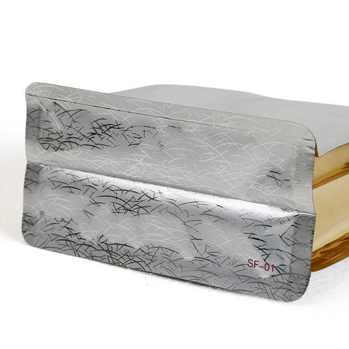 Flat bottom foil bags silver high barrier packaging pouch