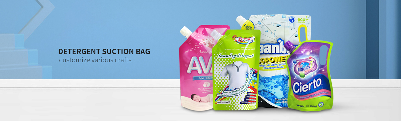 High barrier plastic liquid detergent spouted pouch