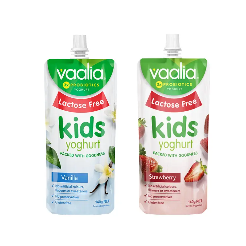 recyclable pouch for yogurt packaging