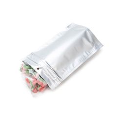 Glossy child resistant reclosable bags with ziplock window