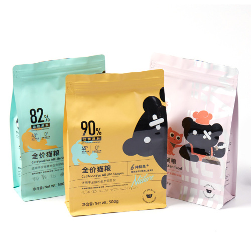 Digital print dog food bags recyclable flat bottom zipper pouch