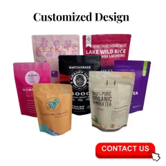 Matte stand-up barrier pouches custom snack packaging bags