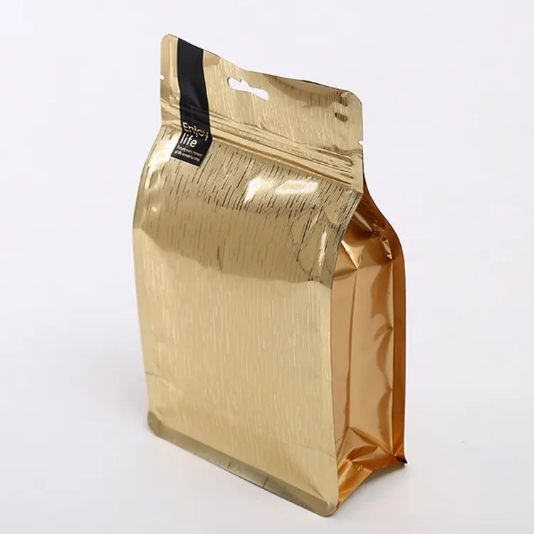 Flat Bottom Foil Bags Silver High Barrier Packaging Pouch