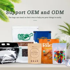 Matte stand-up barrier pouches custom snack packaging bags