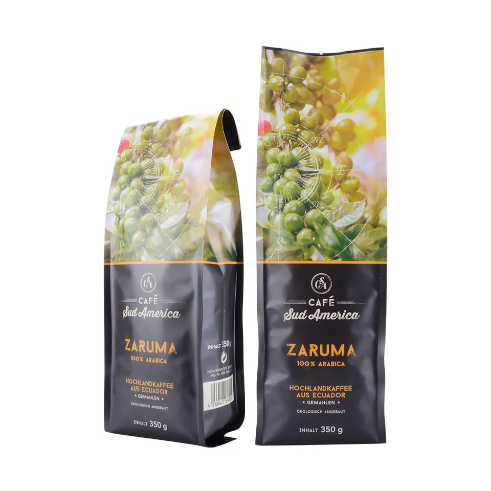 quad seal coffee packaging bag wholesale