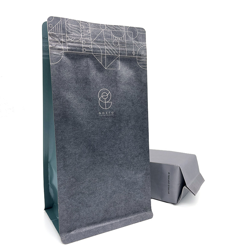 wholesale black kraft paper packaging pouch