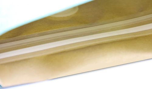 250g white Kraft coffee bags flat block bottom with zip