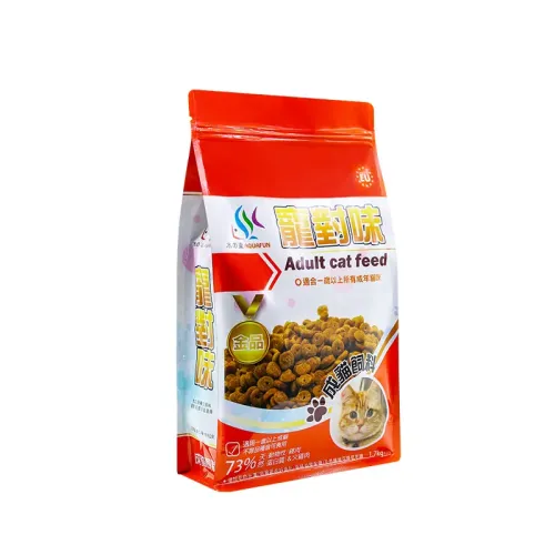 Custom printed dog food bags recyclable flat bottom packaging