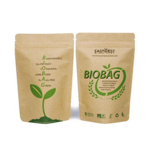 Biodegradable stand up pouch with window wholesale price