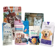 Digital print dog food bags recyclable flat bottom zipper pouch