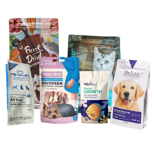 Digital print dog food bags recyclable flat bottom zipper pouch