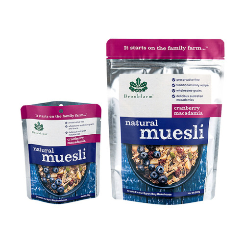 Custom Stand Up Pouch Muesli Packaging Aluminum Foil Bag