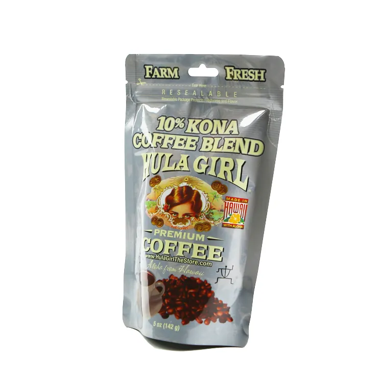 5oz Coffee Food Packaging Bag Plastic Zipper Pouch