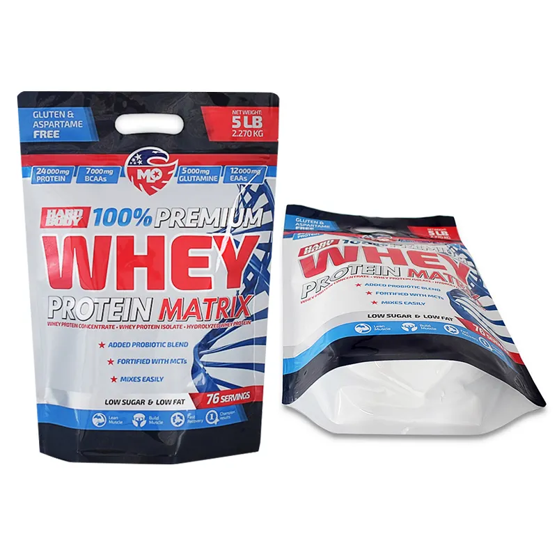 protein powder stand up pouch bag