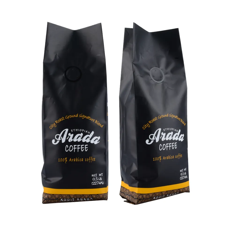 Custom Side Gusset Bag With Valve 500g 1kg Foil Coffee Packaging