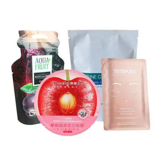 Custom die cut shaped pouch for facial mask beauty products