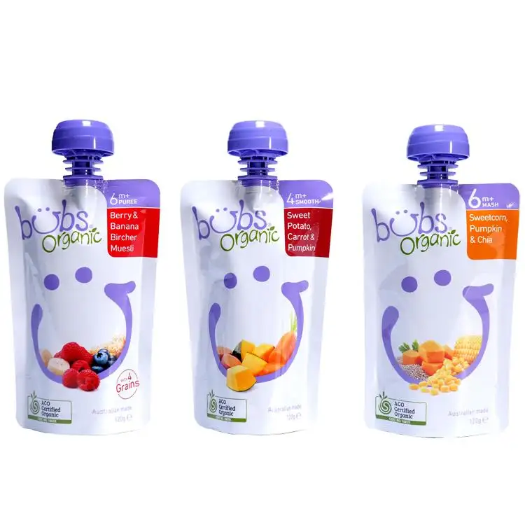 Wholesale Baby Food Pouches Refillable Plastic Packaging Supplier