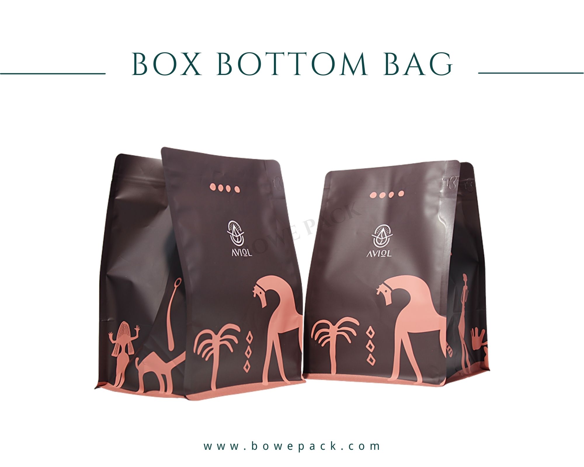 box bottom pouch for coffee
