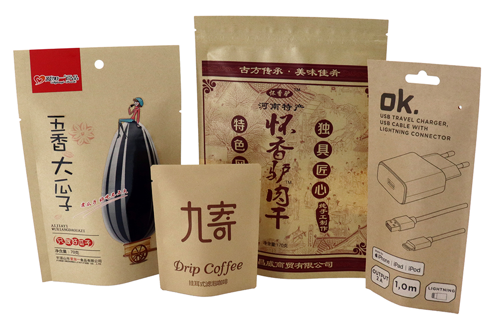 Custom Recyclable Pouches Mono Plastic Kraft Packaging Bag