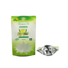 Bolsitas de té personalizadas con logotipo doypack metalizado brillante con ventana