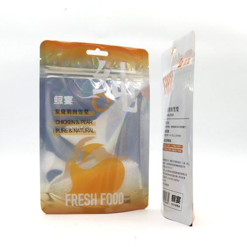 Holographic Stand Up Pouch With Euro Slot Foil Zip Lock Bag