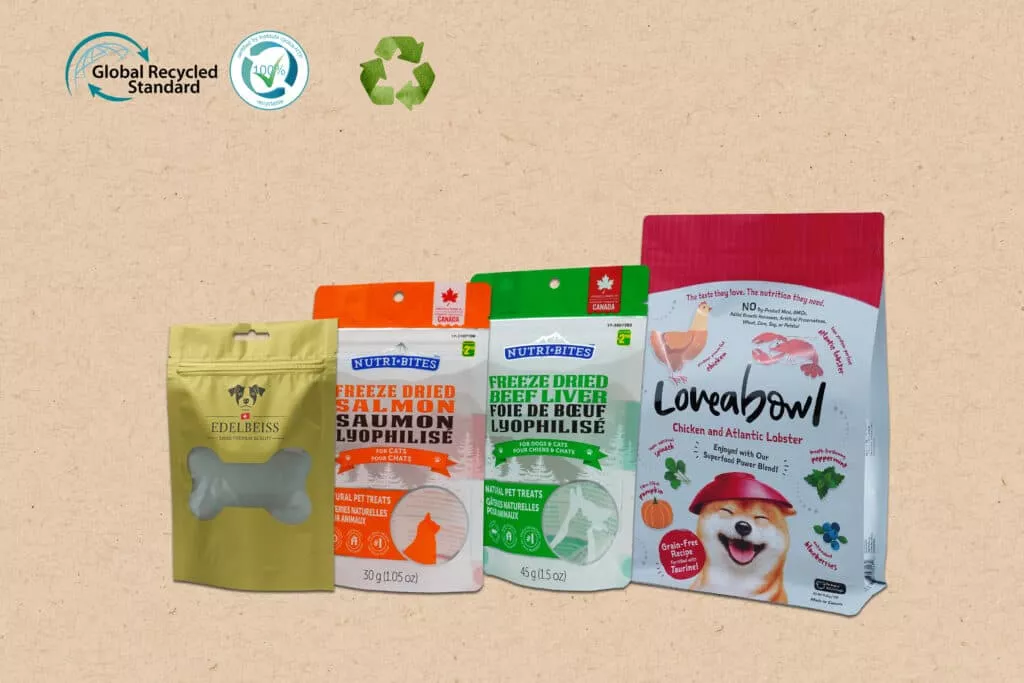 recyclable pet food packaging bags supplier