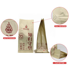Gold Metalized Flat Bottom Pouch with Pocket Zipper for Tea Packaging