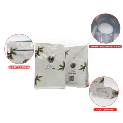 Custom waterproof vented coffee bags with zipper box bottom pouch supplier