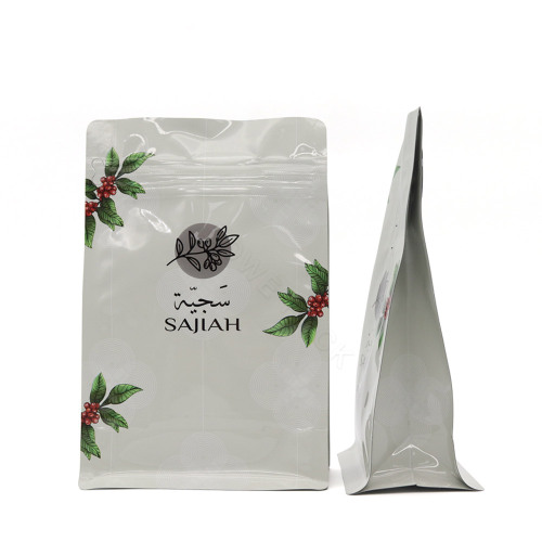 Custom waterproof vented coffee bags with zipper box bottom pouch supplier