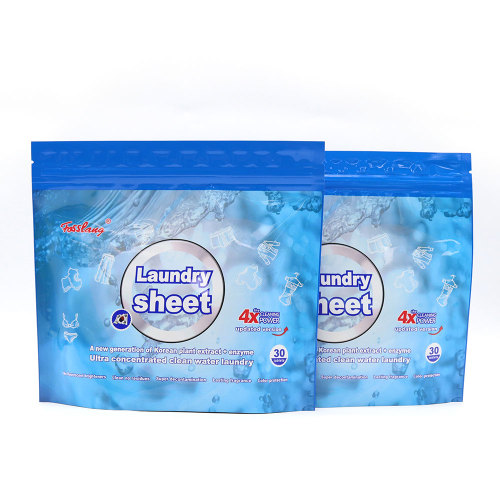 Custom Lay Flat Pouches with Zipper for Laundry Sheet Packaging