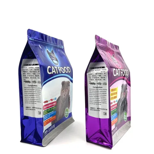 Bolsa de envasado de comida para gatos, fábrica de bolsa de fondo plano