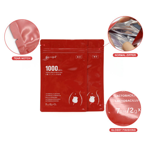 Shiny Three Side Seal Bag With Zipper For Food Packaging Supplier