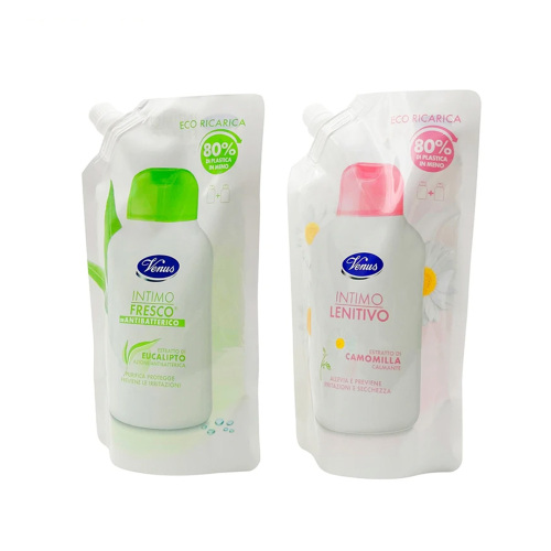 Fabricante de bolsas con boquilla reciclables para envases de líquidos