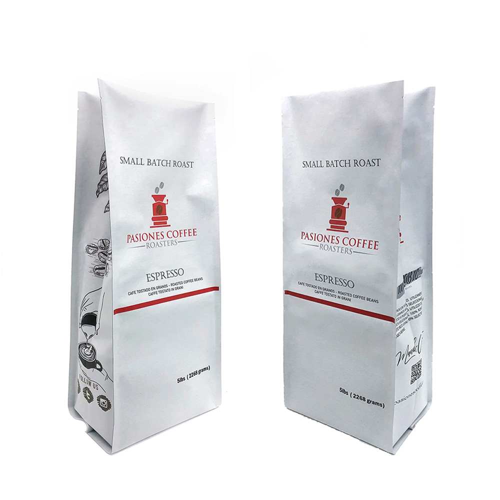 Custom Coffee Bag Printing Flat Bottom Pouches Packaging Factory