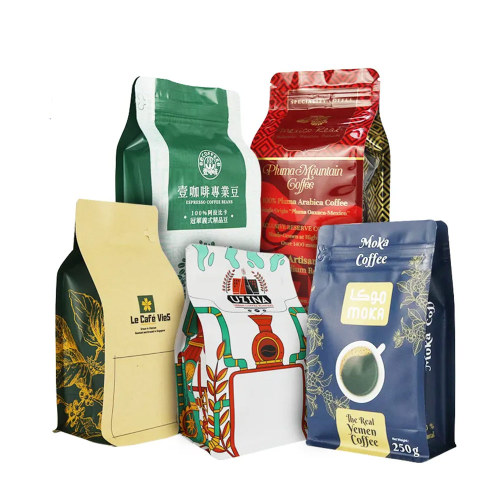 Custom Coffee Bag Printing Flat Bottom Pouches Packaging Factory