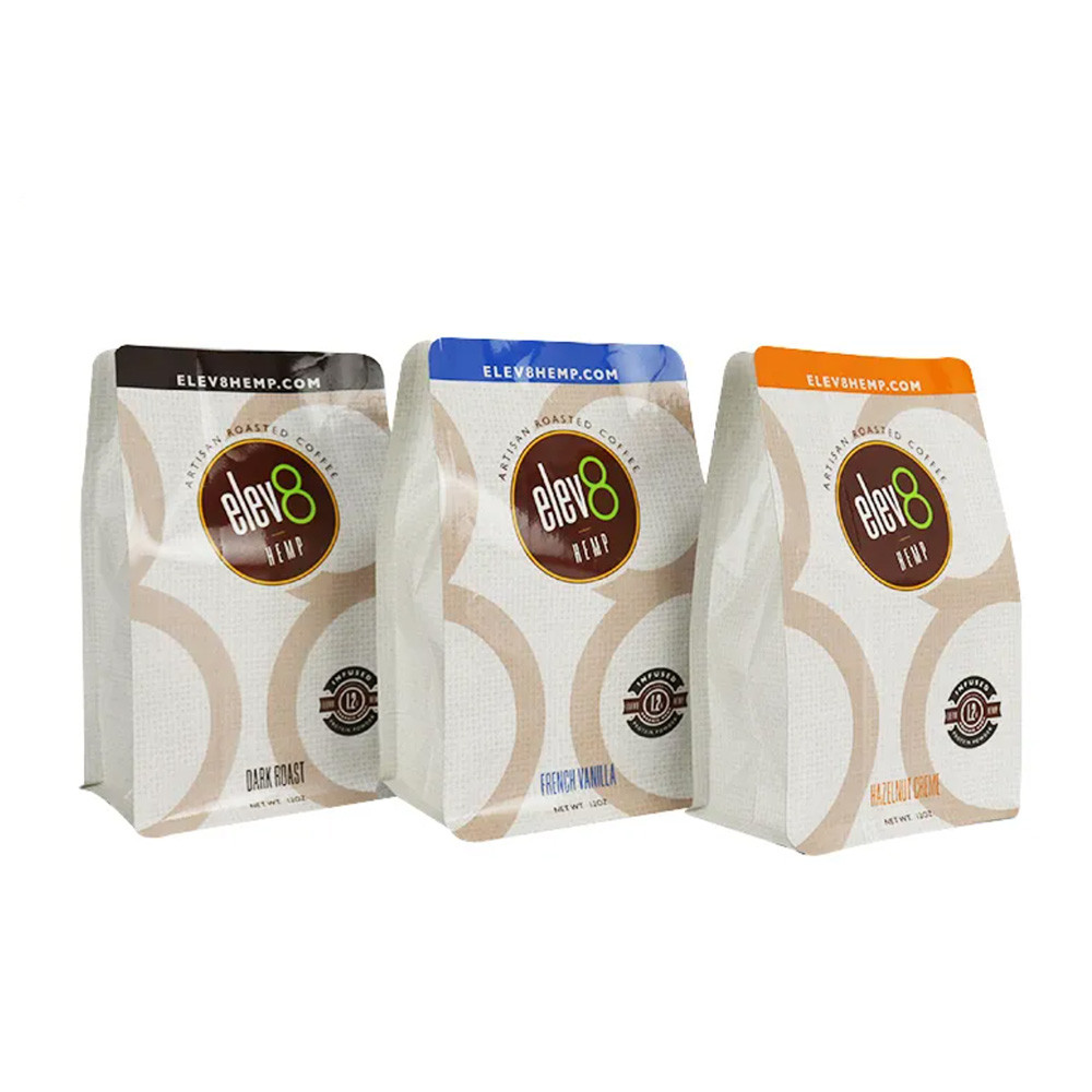 Custom Coffee Bag Printing Flat Bottom Pouches Packaging Factory